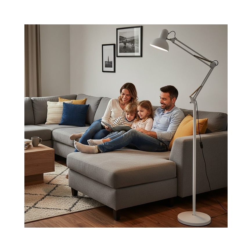 Brilagi - Flexibele vloerlamp TASKER 1xE27/60W/230V 184 cm wit