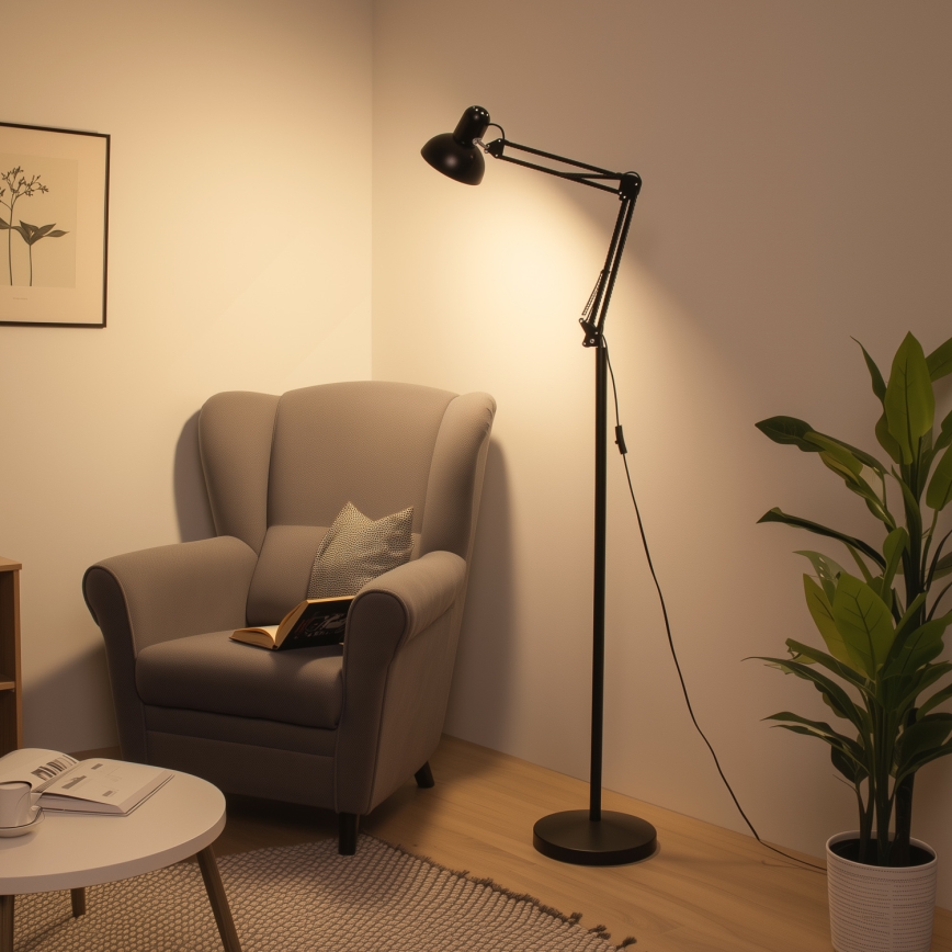 Brilagi - Flexibele vloerlamp TASKER 1xE27/60W/230V 184 cm zwart
