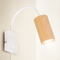 Brilagi - Flexibele wandlamp met schakelaar SELE 1xGU10/30W/230V wit/eiken decor