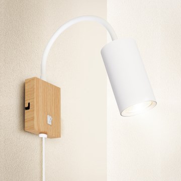 Brilagi - Flexibele wandlamp SELE 1xGU10/30W/230V wit/eiken decor