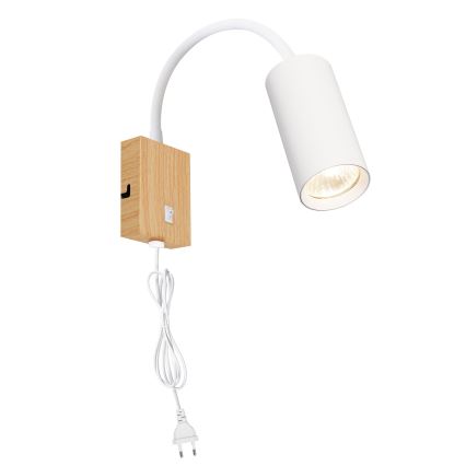 Brilagi - Flexibele wandlamp met schakelaar SELE 1xGU10/30W/230V wit/eikendecor