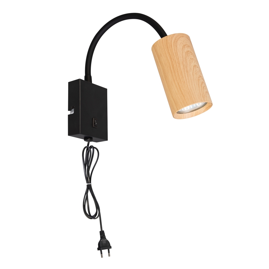 Brilagi - Flexibele wandlamp SELE 1xGU10/30W/230V zwart/eiken decor