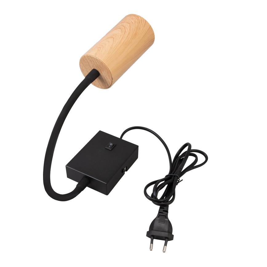 Brilagi - Flexibele wandlamp SELE 1xGU10/30W/230V zwart/eiken decor