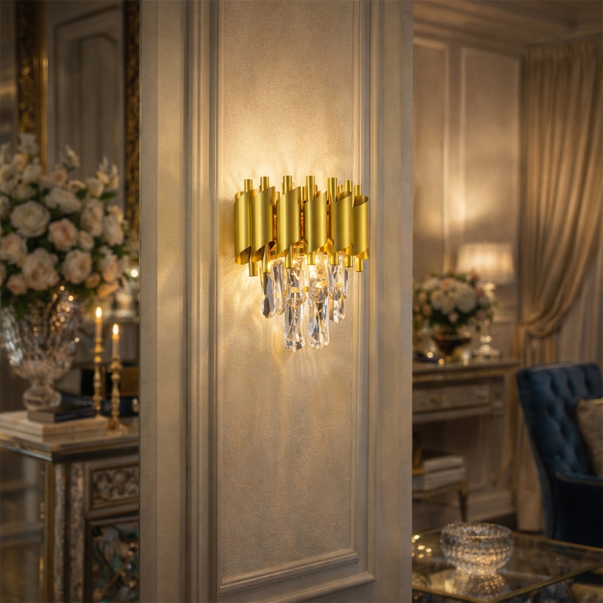 Brilagi - Gouden wandlamp ECLIPSE 2xE14/10W/230V