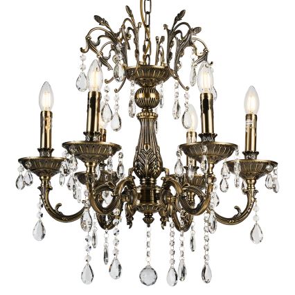 Brilagi - Hanglamp aan een ketting CLASSIC 6xE14/60W/230V messing