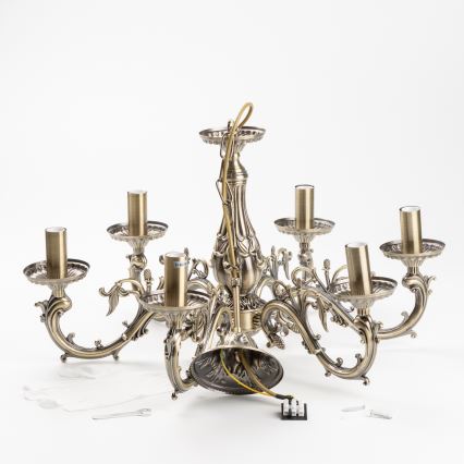 Brilagi - Hanglamp aan een ketting CLASSIC 6xE14/60W/230V messing