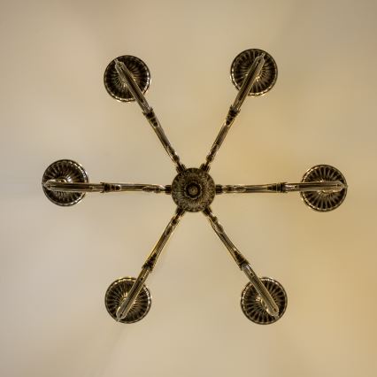 Brilagi - Hanglamp aan een ketting CLASSIC 6xE14/60W/230V messing