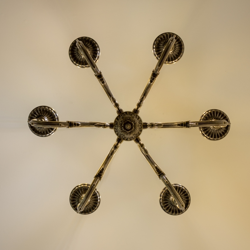 Brilagi - Hanglamp aan een ketting CLASSIC 6xE14/60W/230V messing
