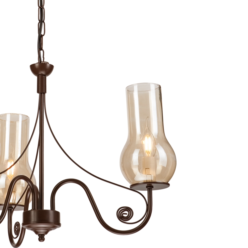 Brilagi - Hanglamp aan een ketting COTTAGE 3xE14/40W/230V bruin