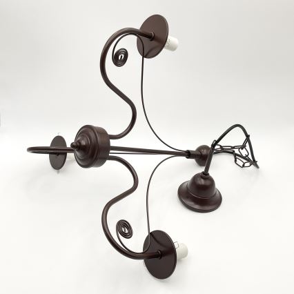 Brilagi - Hanglamp aan een ketting COTTAGE 3xE14/40W/230V bruin