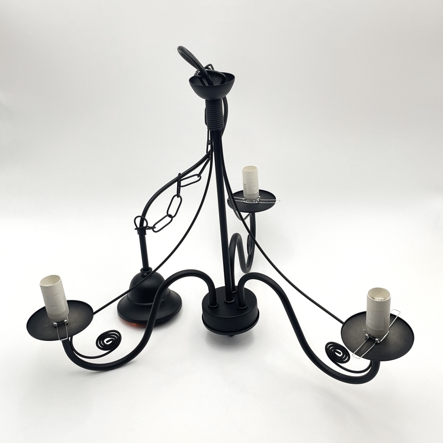 Brilagi - Hanglamp aan een ketting COTTAGE 3xE14/40W/230V zwart/wit