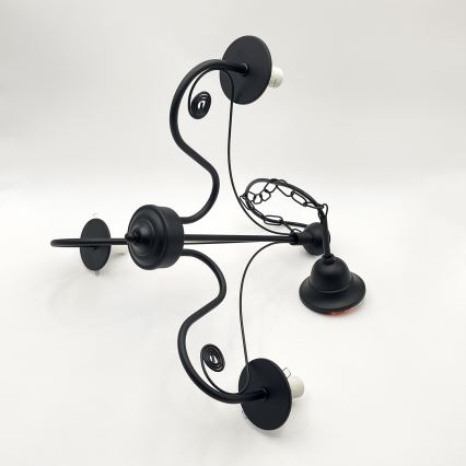 Brilagi - Hanglamp aan een ketting COTTAGE 3xE14/40W/230V zwart/wit