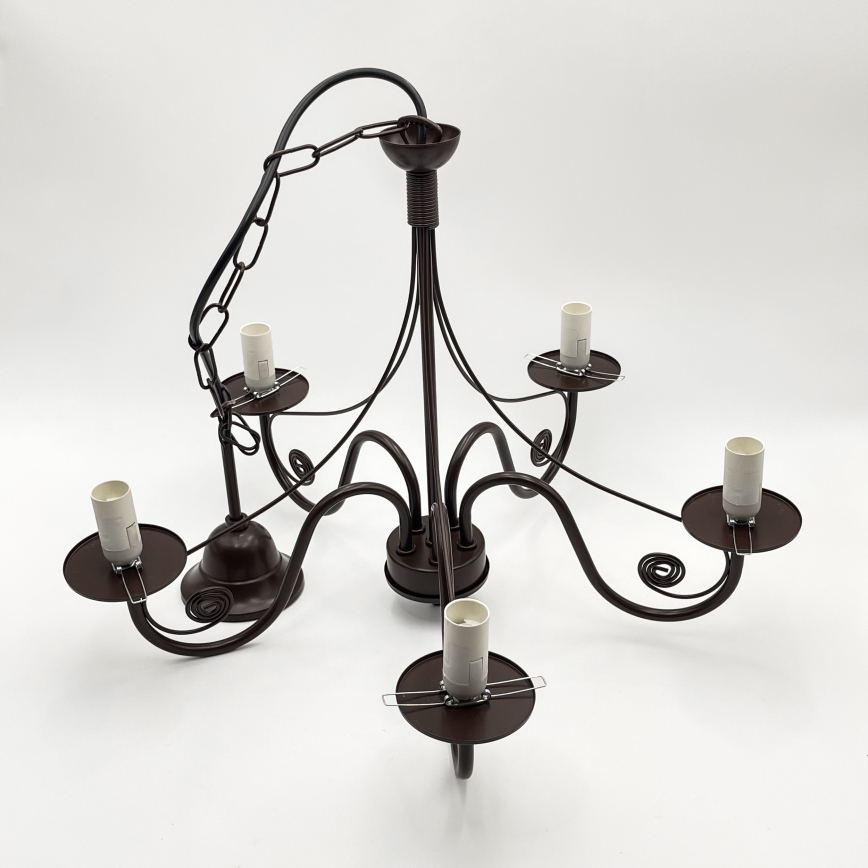 Brilagi - Hanglamp aan een ketting COTTAGE 5xE14/40W/230V bruin