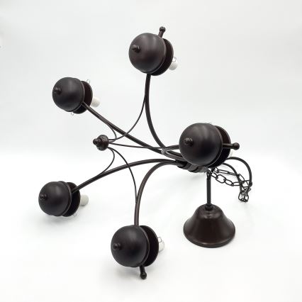 Brilagi - Hanglamp aan een ketting COTTAGE 5xE14/40W/230V eiken/bruin