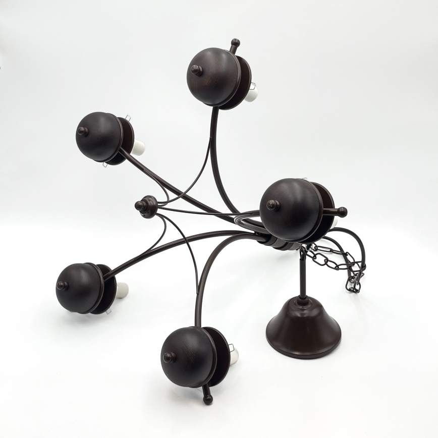 Brilagi - Hanglamp aan een ketting COTTAGE 5xE14/40W/230V eiken/wit