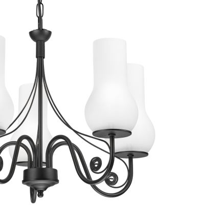 Brilagi - Hanglamp aan een ketting COTTAGE 5xE14/40W/230V zwart/wit