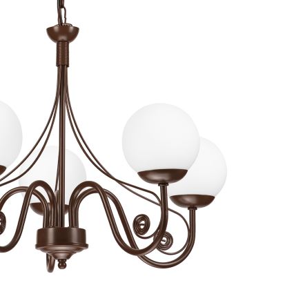 Brilagi - Hanglamp aan een ketting COTTAGE 5xG9/40W/230V bruin/wit