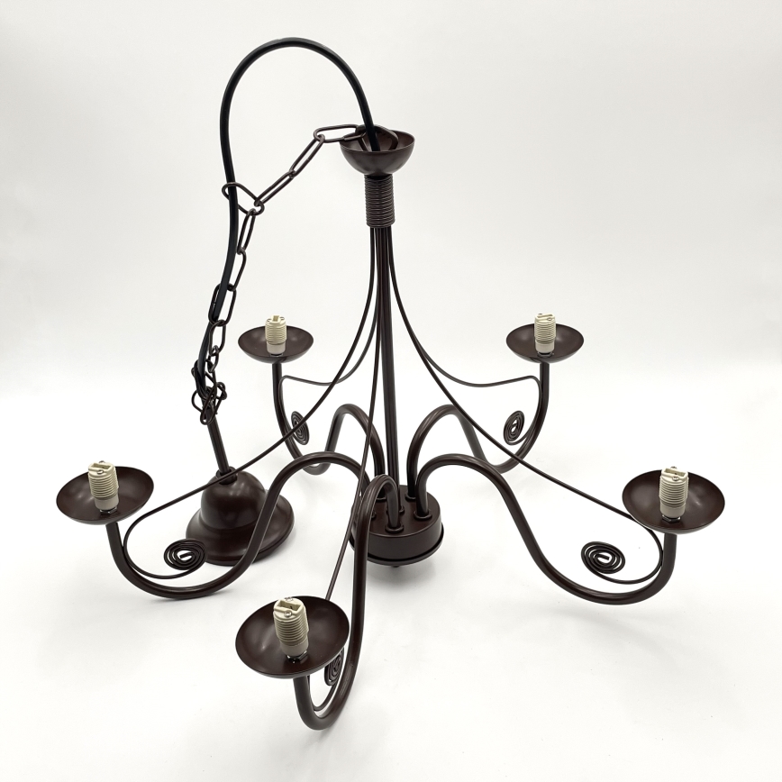 Brilagi - Hanglamp aan een ketting COTTAGE 5xG9/40W/230V bruin/wit