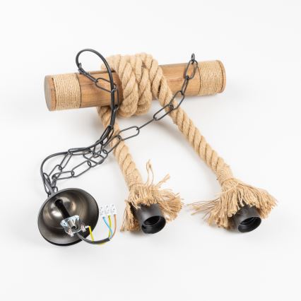 Brilagi - Hanglamp aan een ketting KOS 2xE27/60W/230V beuken