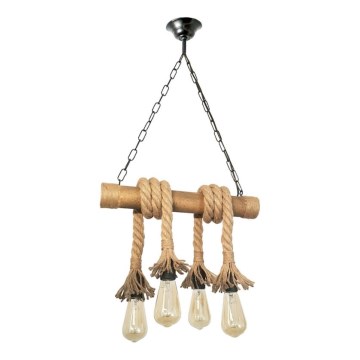 Brilagi - Hanglamp aan een ketting KOS 4xE27/60W/230V beuken