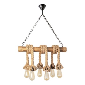 Brilagi - Hanglamp aan een ketting KOS 6xE27/60W/230V beuken