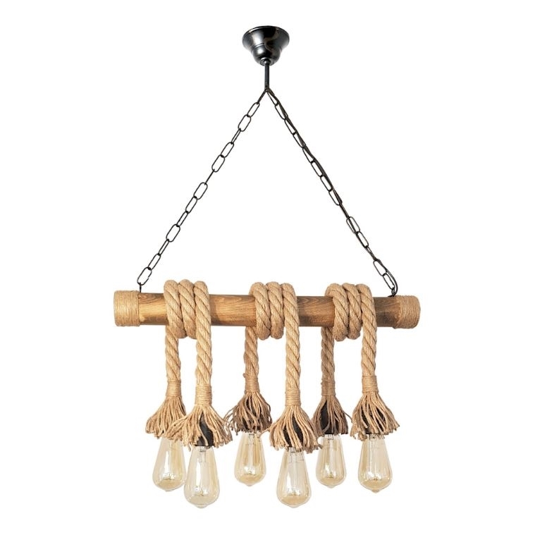 Brilagi - Hanglamp aan een ketting KOS 6xE27/60W/230V beuken