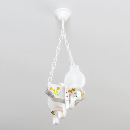Brilagi - Hanglamp aan een ketting QUEEN 2xE14/40W/230V beuken/crème
