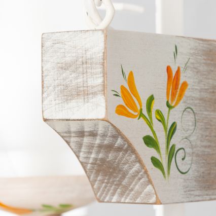 Brilagi - Hanglamp aan een ketting QUEEN 2xE14/40W/230V beuken/crème