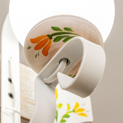 Brilagi - Hanglamp aan een ketting QUEEN 2xE14/40W/230V beuken/crème