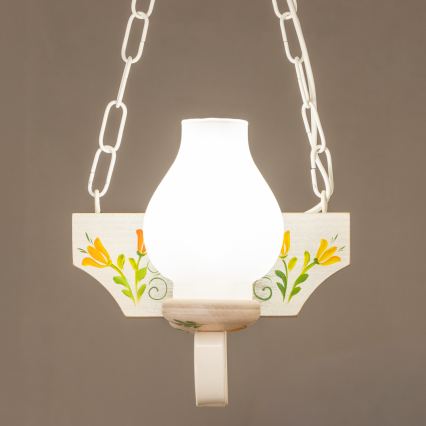 Brilagi - Hanglamp aan een ketting QUEEN 2xE14/40W/230V beuken/crème