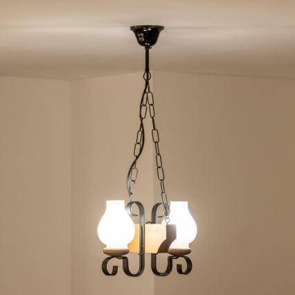 Brilagi - Hanglamp aan een ketting QUEEN 2xE14/40W/230V beuken