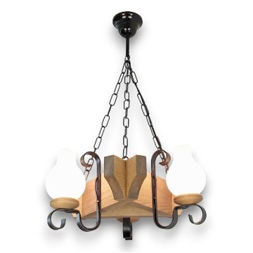 Brilagi - Hanglamp aan een ketting QUEEN 3xE14/40W/230V beuken