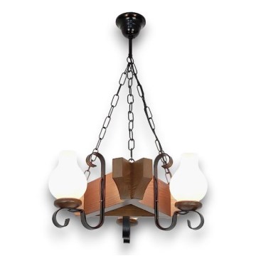 Brilagi - Hanglamp aan een ketting QUEEN 3xE14/40W/230V beuken/walnoot