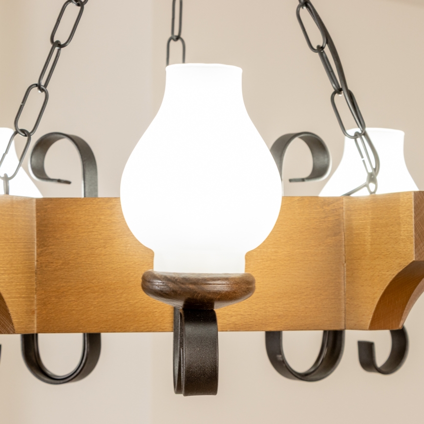 Brilagi - Hanglamp aan een ketting QUEEN 3xE14/40W/230V beuken/walnoot