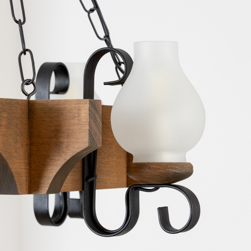 Brilagi - Hanglamp aan een ketting QUEEN 4xE14/40W/230V beuken