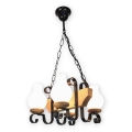 Brilagi - Hanglamp aan een ketting QUEEN 4xE14/40W/230V beuken