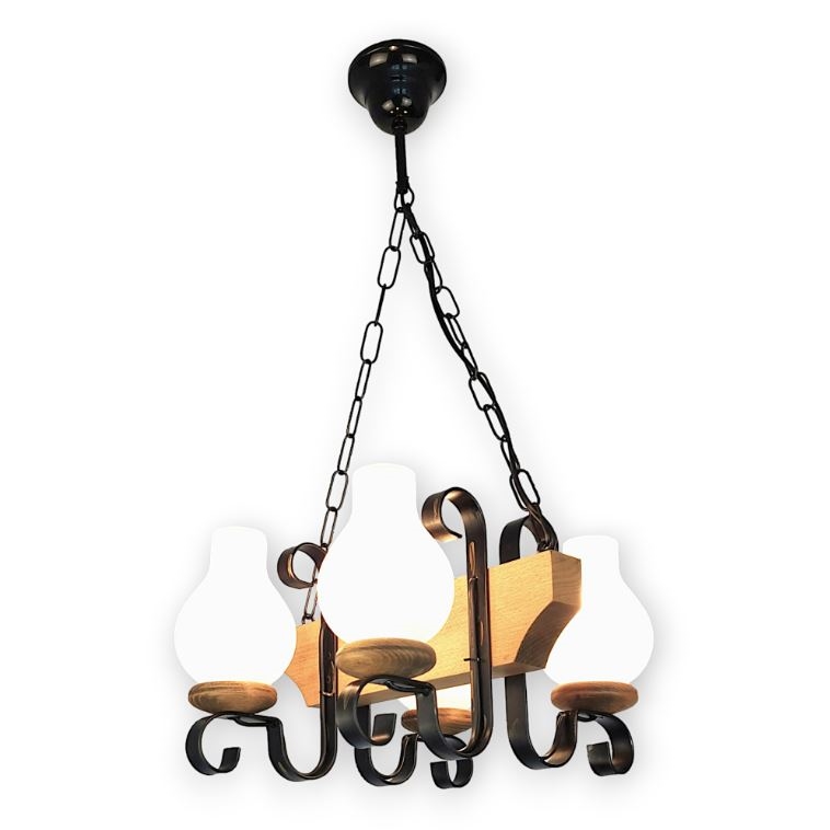 Brilagi - Hanglamp aan een ketting QUEEN 4xE14/40W/230V beuken