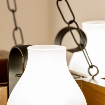 Brilagi - Hanglamp aan een ketting QUEEN 4xE14/40W/230V beuken/walnoot