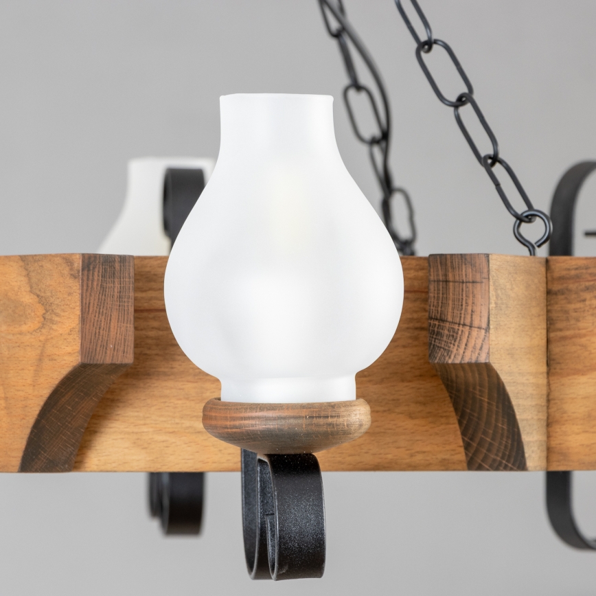 Brilagi - Hanglamp aan een ketting QUEEN 6xE14/40W/230V beuken