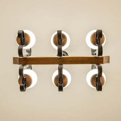 Brilagi - Hanglamp aan een ketting QUEEN 6xE14/40W/230V beuken