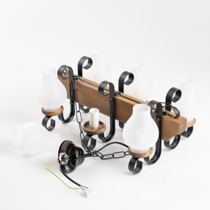 Brilagi - Hanglamp aan een ketting QUEEN 6xE14/40W/230V beuken