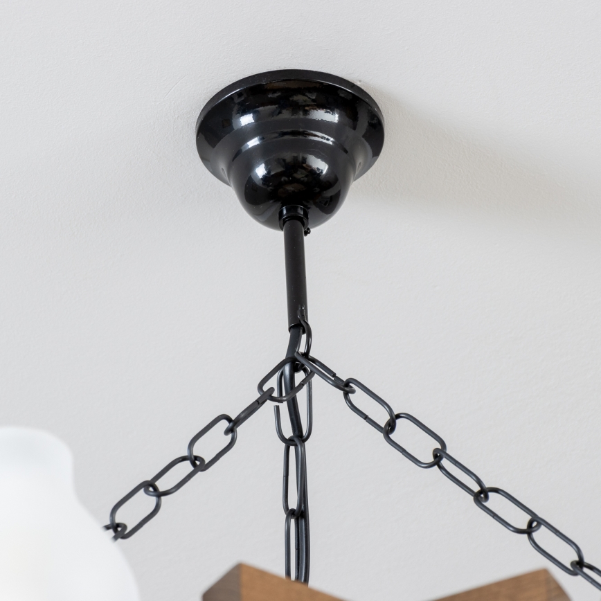 Brilagi - Hanglamp aan een ketting QUEEN 6xE14/40W/230V beuken/walnoot