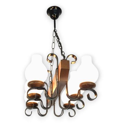 Brilagi - Hanglamp aan een ketting QUEEN 6xE14/40W/230V beuken/walnoot