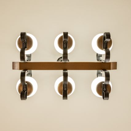 Brilagi - Hanglamp aan een ketting QUEEN 6xE14/40W/230V beuken/walnoot