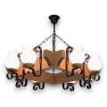 Brilagi - Hanglamp aan een ketting QUEEN 8xE14/40W/230V beuken
