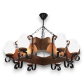 Brilagi - Hanglamp aan een ketting QUEEN 8xE14/40W/230V beuken/walnoot