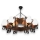 Brilagi - Hanglamp aan een ketting QUEEN 8xE14/40W/230V beuken/walnoot