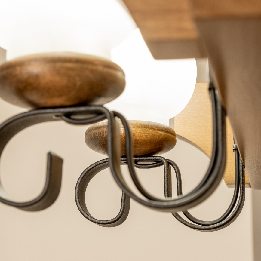 Brilagi - Hanglamp aan een ketting QUEEN 8xE14/40W/230V beuken/walnoot