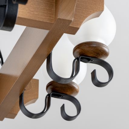 Brilagi - Hanglamp aan een ketting QUEEN 8xE14/40W/230V beuken/walnoot