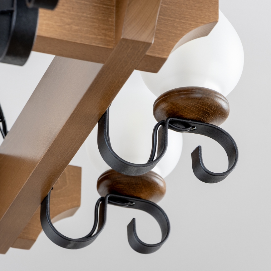 Brilagi - Hanglamp aan een ketting QUEEN 8xE14/40W/230V beuken/walnoot